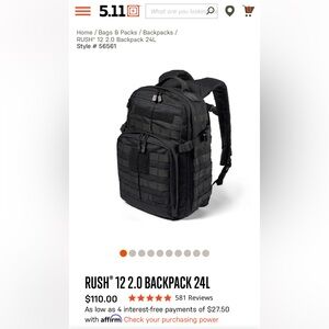 5.11 RUSH 12 Backpack black